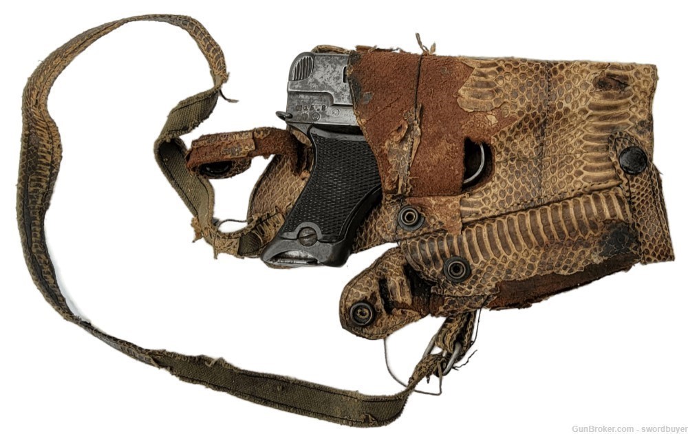WWII Japanese Type 94 Pistol with Unique Snakeskin Shoulder Holster C&R!-img-1