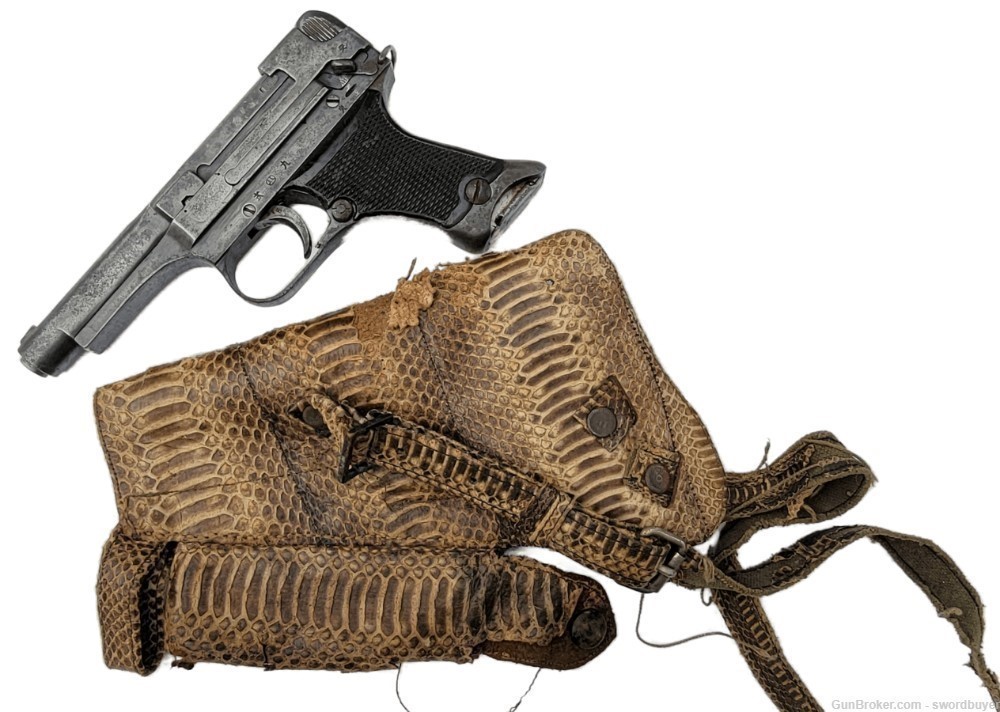 WWII Japanese Type 94 Pistol with Unique Snakeskin Shoulder Holster C&R!-img-2