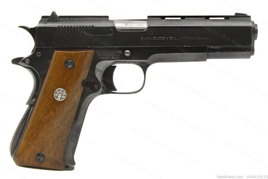 LLAMA IXA 45ACP 1911 Style Pistol, Polished Blue, Wood Grips, 1982 Stoeger-img-0