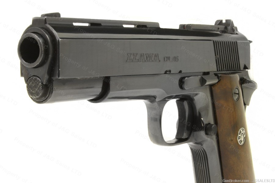 LLAMA IXA 45ACP 1911 Style Pistol, Polished Blue, Wood Grips, 1982 Stoeger-img-2