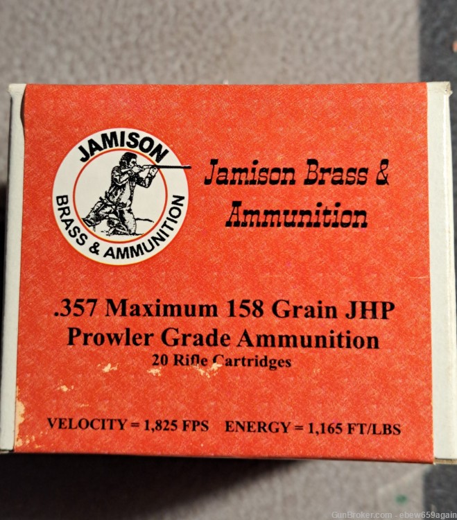 JAMISON 357 MAX MAXIMUM 158 GR JHP 40 RNDS RARE & HARD TO FIND-img-1