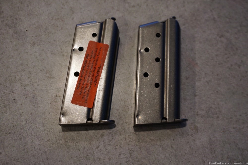 Two AMT Backup Back Up 9mm 9x19 6 round Factory magazines Quantity 2-img-0