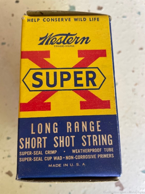 Western SUPER X 12 Gauge Vintage 1951 Shotgun Shell CASE GRIFFIN & HOWE -img-2