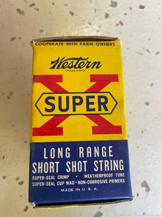 Western SUPER X 12 Gauge Vintage 1951 Shotgun Shell CASE GRIFFIN & HOWE -img-3
