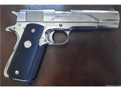 1987 Colt Series 80 1911 Polished Stainless Steel 
