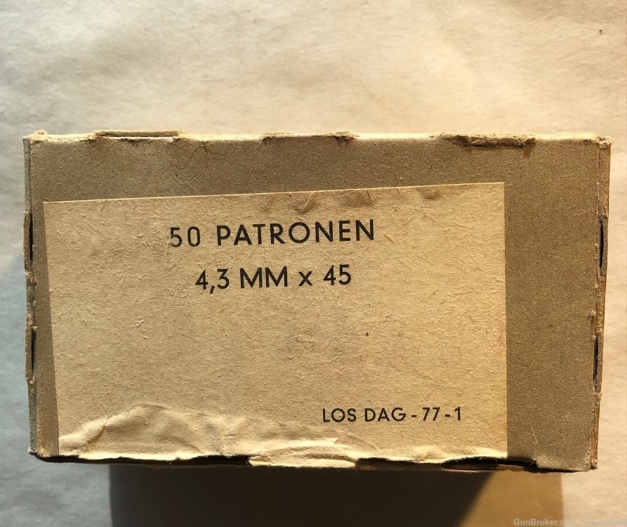 Box (50) GERMAN DAG 4.3x45mm CARTRIDGES 28 GR.   5,000 F.P.S. 17/223 HK33-img-1
