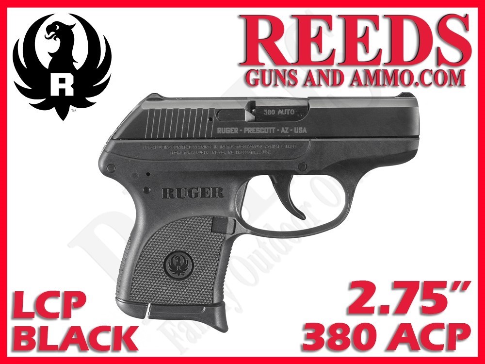 Ruger LCP Black 380 ACP 2.75in 1-6Rd Mag 3701-img-0