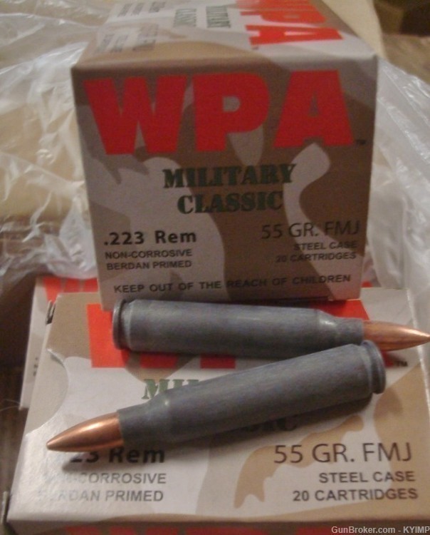 500 WOLF WPA 223 FMJ 55 gr Factory NEW Non-Corrosive Ammo MC22355FMJ-img-1