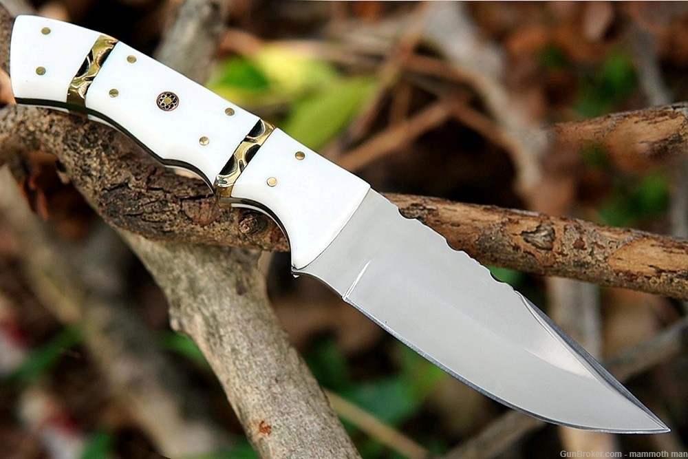 Skinner knife with leather sheath-img-1
