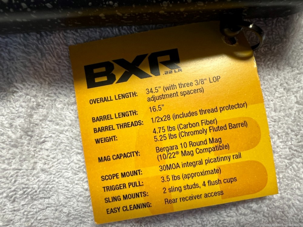 BNIB Bergara BXR002 16.5" Carbon Fiber Barrel Semi Auto 10+1 Matte Blue-img-6