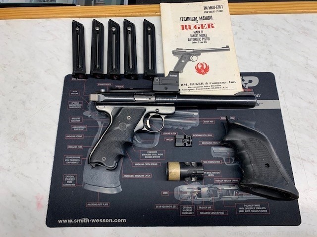 Ruger MKII Government Model 7"Brl 5 Mags Bushnell Red Dot Extras-img-0