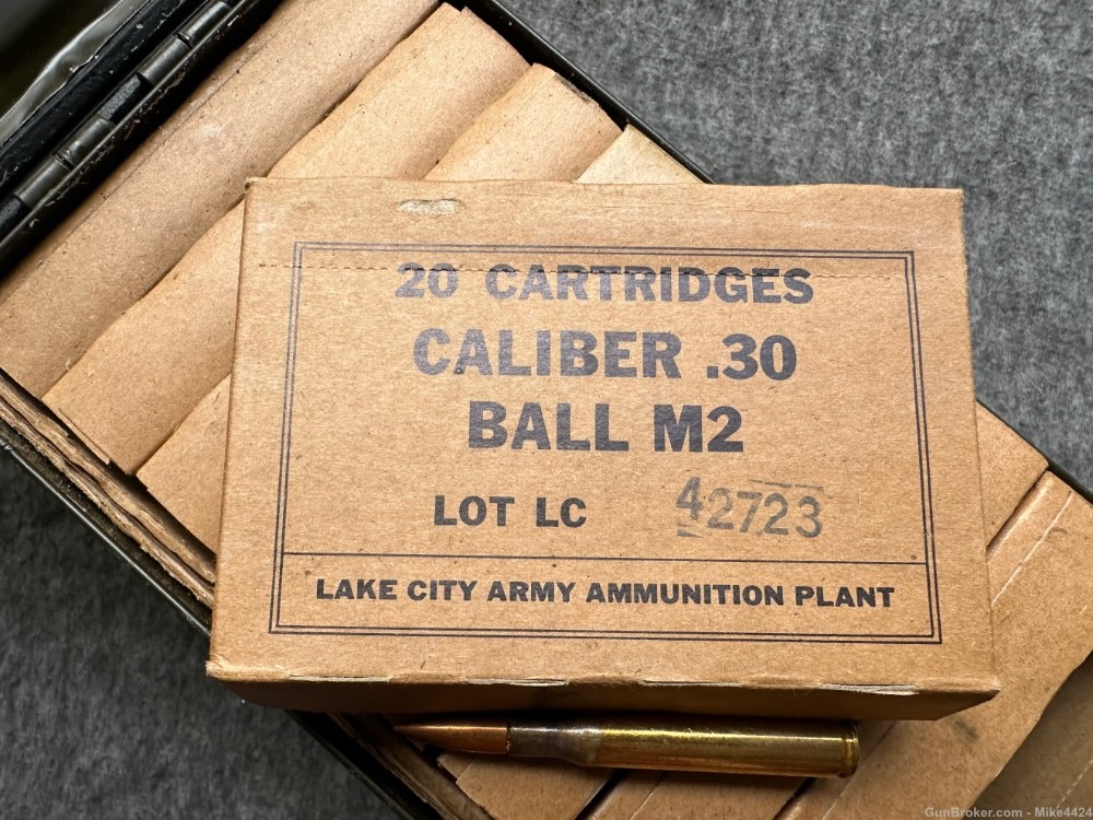 400 Rounds-USGI Lake City 30-06 M2 Ball Ammo-For M1 Garand-In Can-Nice-img-1