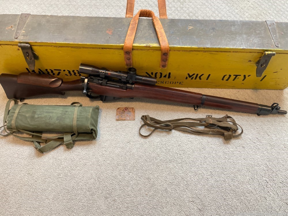 EXCEPTIONAL Long Branch No4 MKI*T 1945 WW2 Sniper, Scope & Case 303 British-img-0