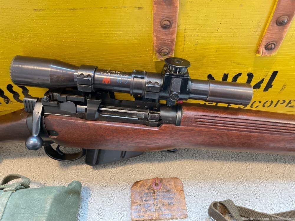 EXCEPTIONAL Long Branch No4 MKI*T 1945 WW2 Sniper, Scope & Case 303 British-img-8