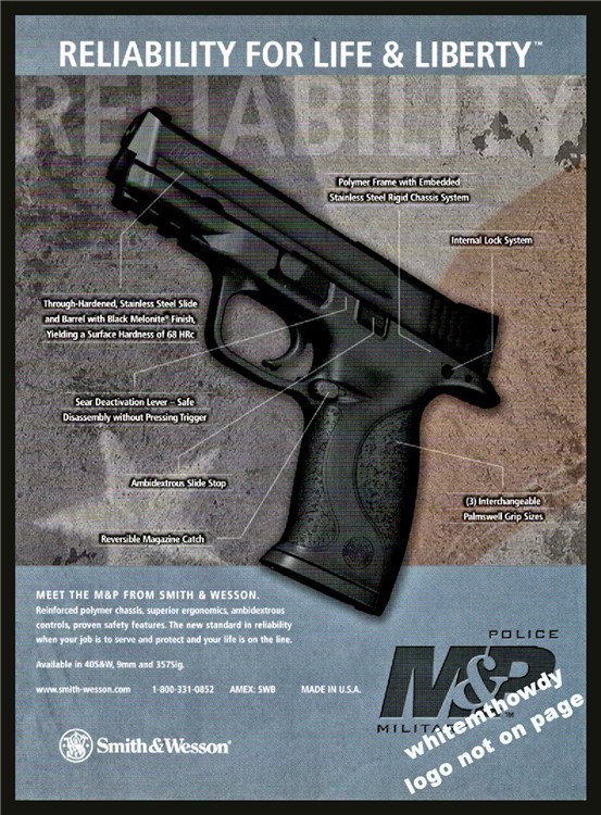 2005 SMITH & WESSON S&W Military & Police M&P Revolver PRINT AD-img-0