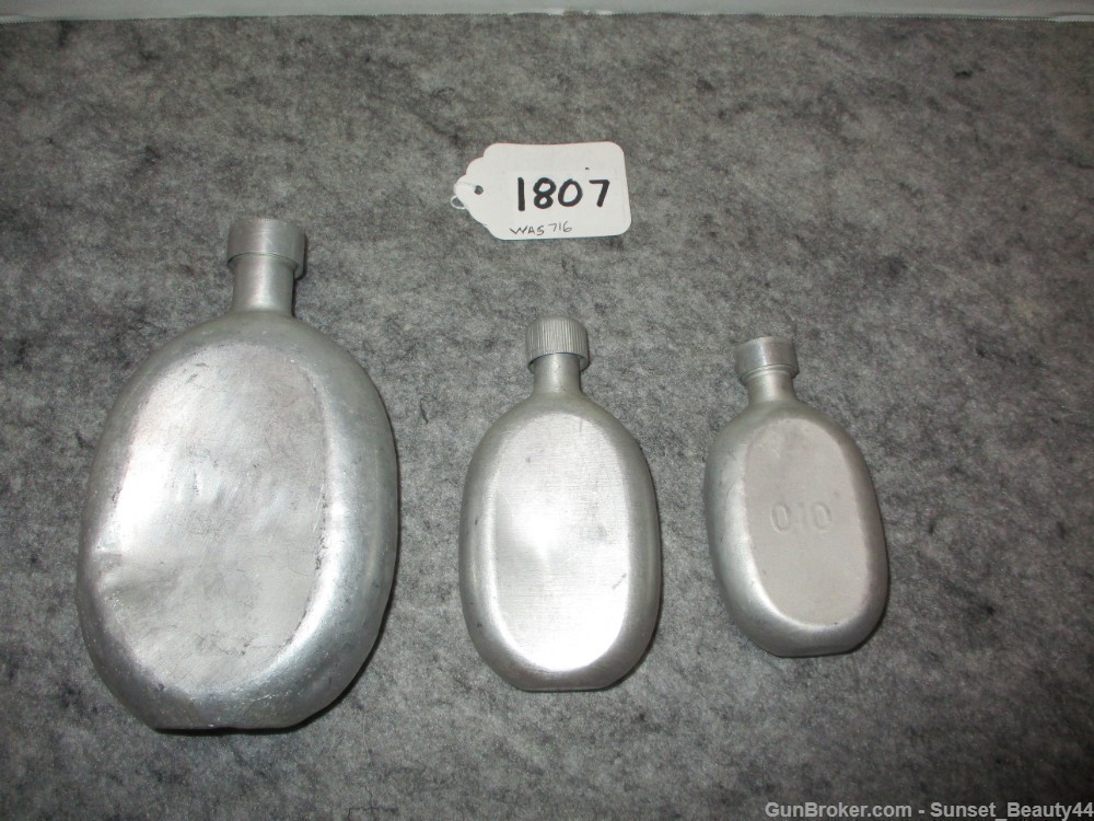 Vintage Bulgarian Military 3 Flask Set-img-5