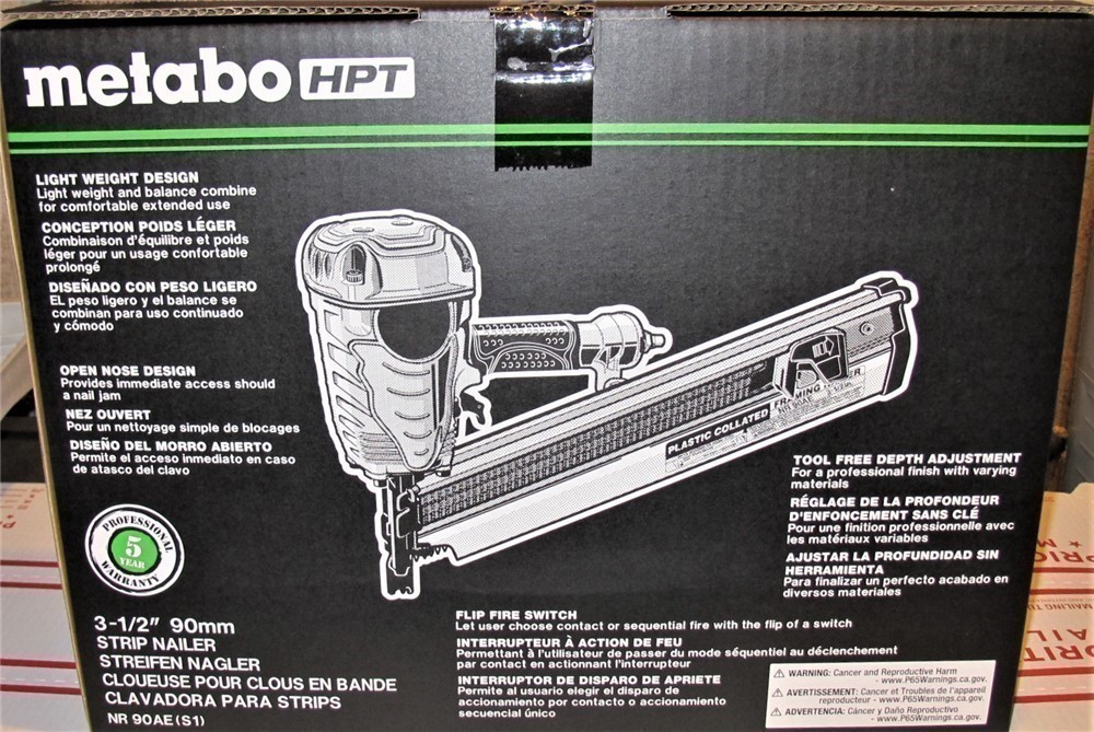 New Metabo HTP NR 90AE (S1) Pnuematic Nailer-img-1