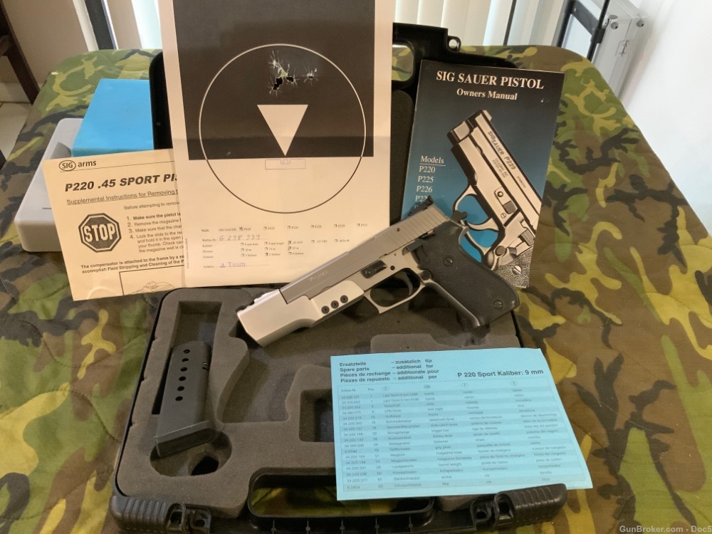 Sig Sauer P220 Sport Model with rare barrel weight for 45acp -img-0