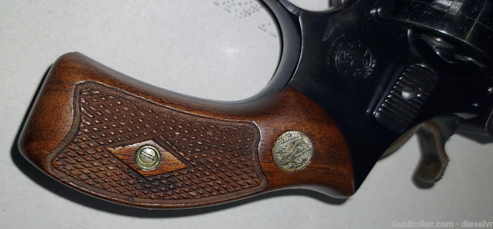 Early Smith & Wesson 34 NO Dash ROUND BUTT 4" Original Grips HONEST -img-15