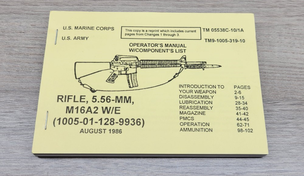 USMC TM MANUAL M16A2 (1005-01-128-9936)-img-0
