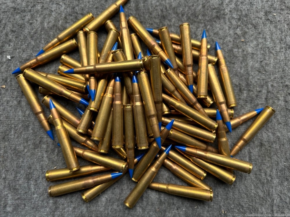 Lot of 75 Rounds-8mm Mauser Incendiary Blue Tip Ammo-135 Grain-Neat Loading-img-0