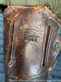 WWII Boyt 44 leather flap holster web belt lanyard 1911 45-img-3