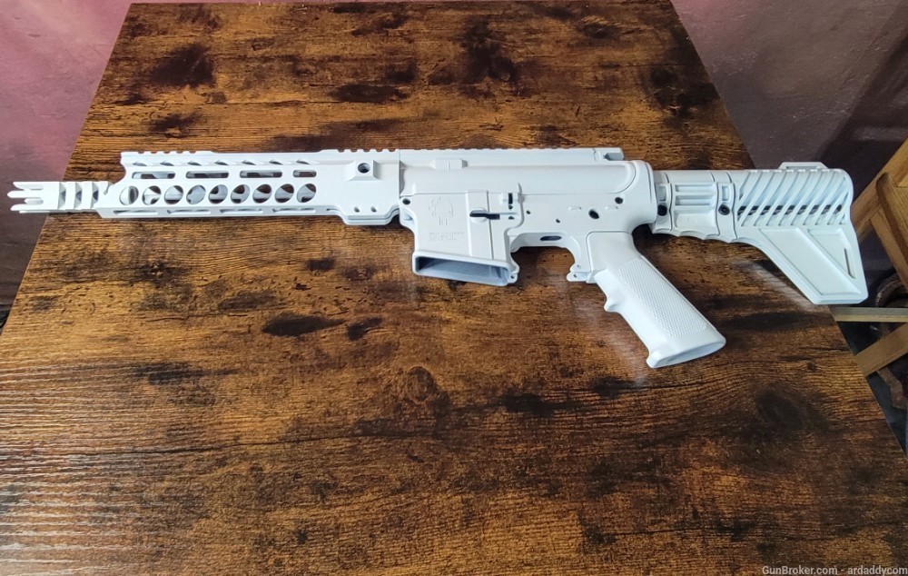 AR15 STORM TROOPER WHITE BUILD KIT LOWER UPPER RECEIVER HANDGUARD GRIP MUZZ-img-1