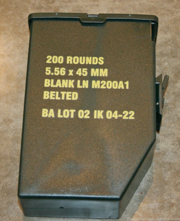 FN MINIMI M249 M249S 200RD Beltfed 5.56x45 AMMO Belt BOX 5.56 NEW STENCILED-img-0