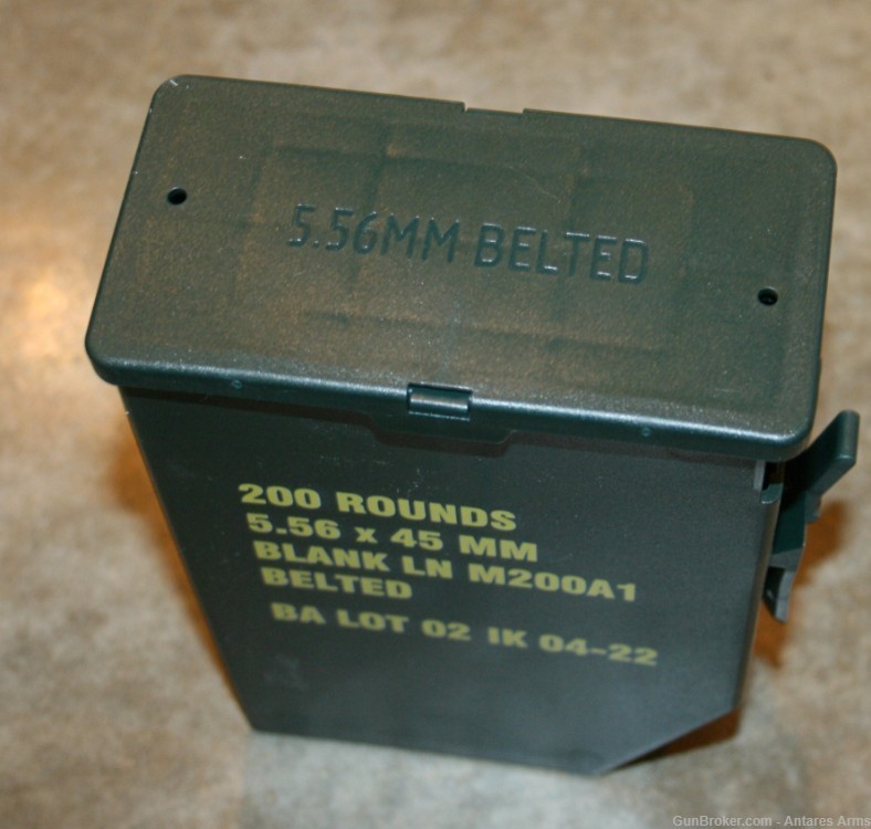 FN MINIMI M249 M249S 200RD Beltfed 5.56x45 AMMO Belt BOX 5.56 NEW STENCILED-img-2