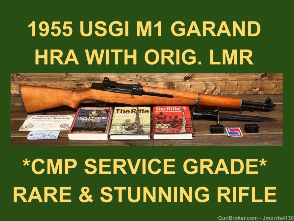 M1 GARAND 1955 HRA WITH ORIG. LMR VERY RARE CMP SERVICE GRADE SPECTACULAR -img-0