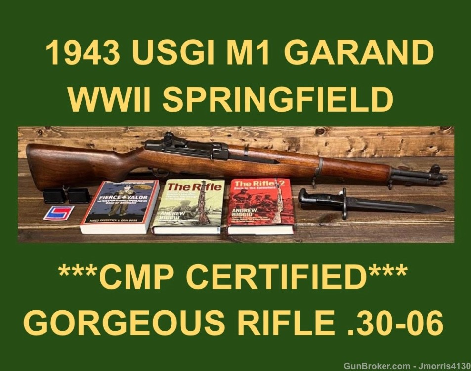 M1 GARAND CMP 1943 SPRINGFIELD ARMORY EXC. VAR BARREL WW2 BEAUTIFUL GARAND-img-0