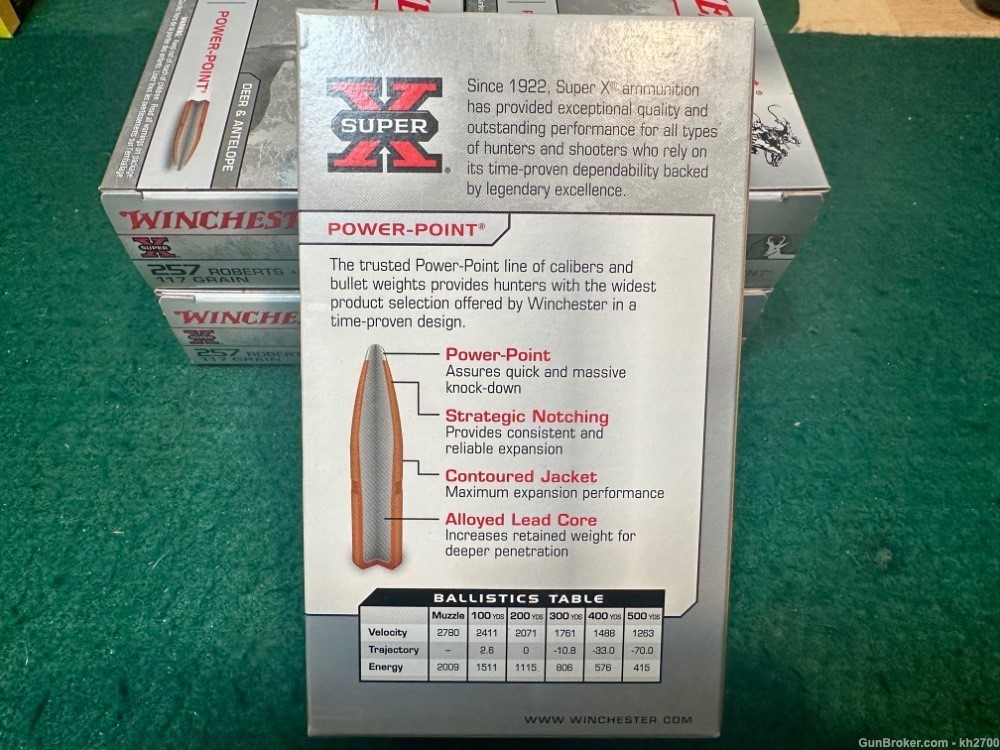 100 qty of 257 Roberts 117 gr Winchester Super X Power Point-img-2