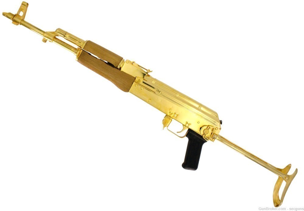 24K Gold plated Century Arms Underfolder 7.62x39mm by Seattle Engraving-img-0