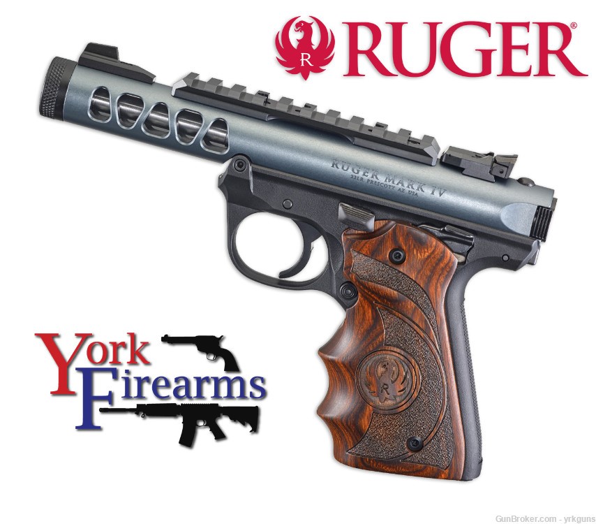 Ruger Mark IV 22/45 Lite Gray Anodized 22LR Target Grip Handgun NEW 43921-img-0