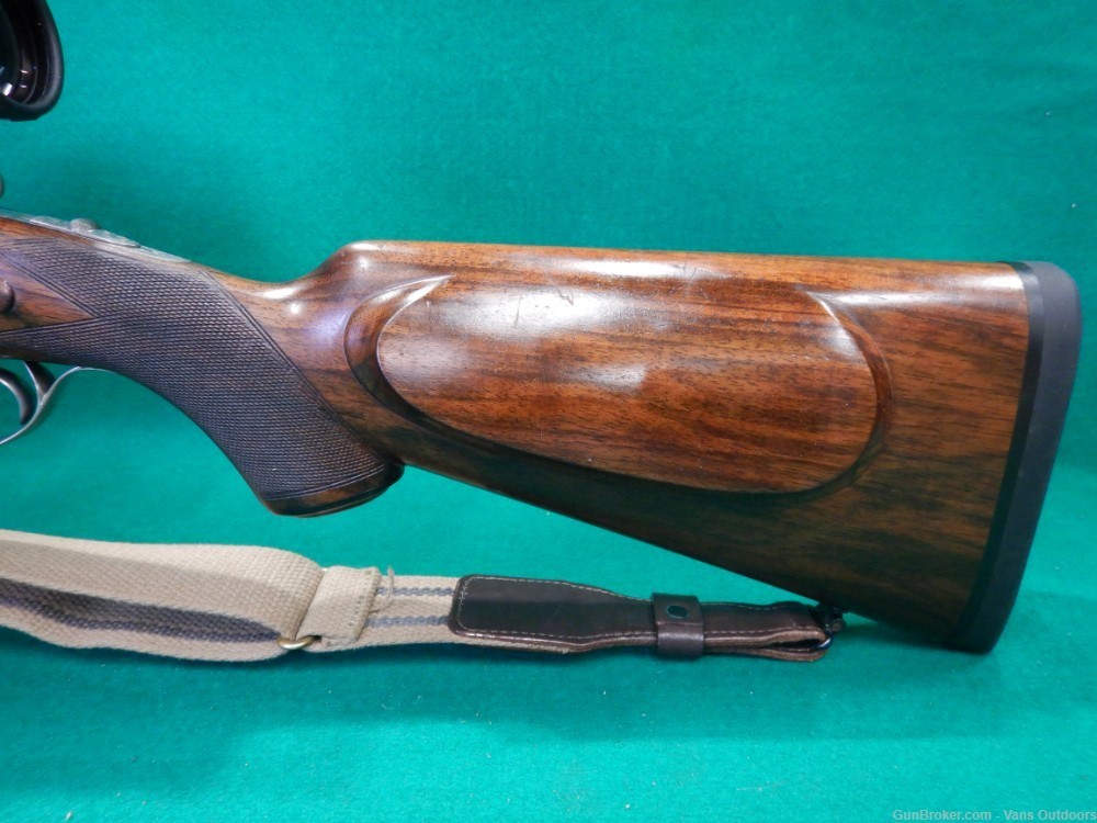 Belgium Continental Arms Engraved Double Rifle 375 H&H Magnum W/ Scope-img-5