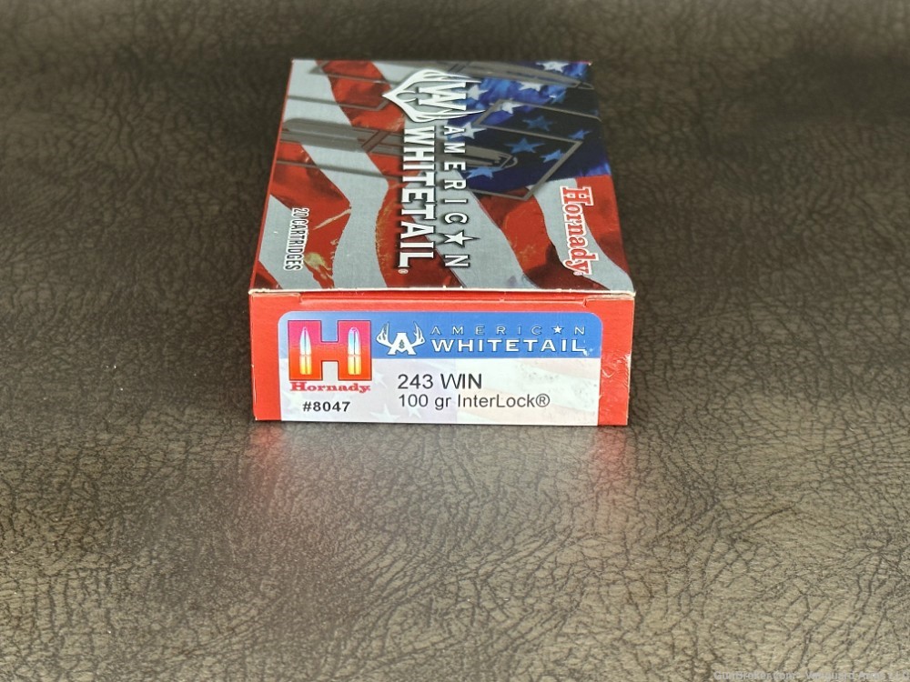 Hornady American Whitetail 243Win 100gr Boat Tail Soft Point! 100 Rounds!-img-1