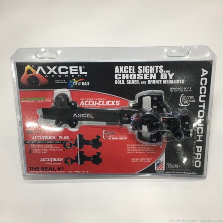 Axcel Archery Accutouch  Pro single-pin slider sight av41 scope green fiber-img-0