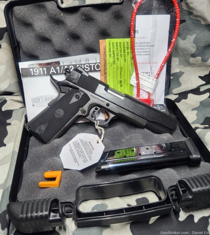 RIA M1911-A1 TACTICAL 9MM 5" Upswept Beavertail Novak Sights Upgraded-img-0