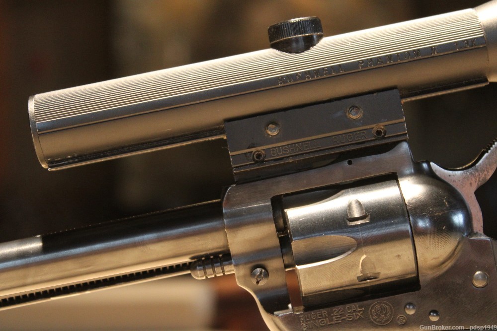USED Ruger Super Single Six .22 LR Revolver SAO w/ Bushnell Phantom II 1971-img-2