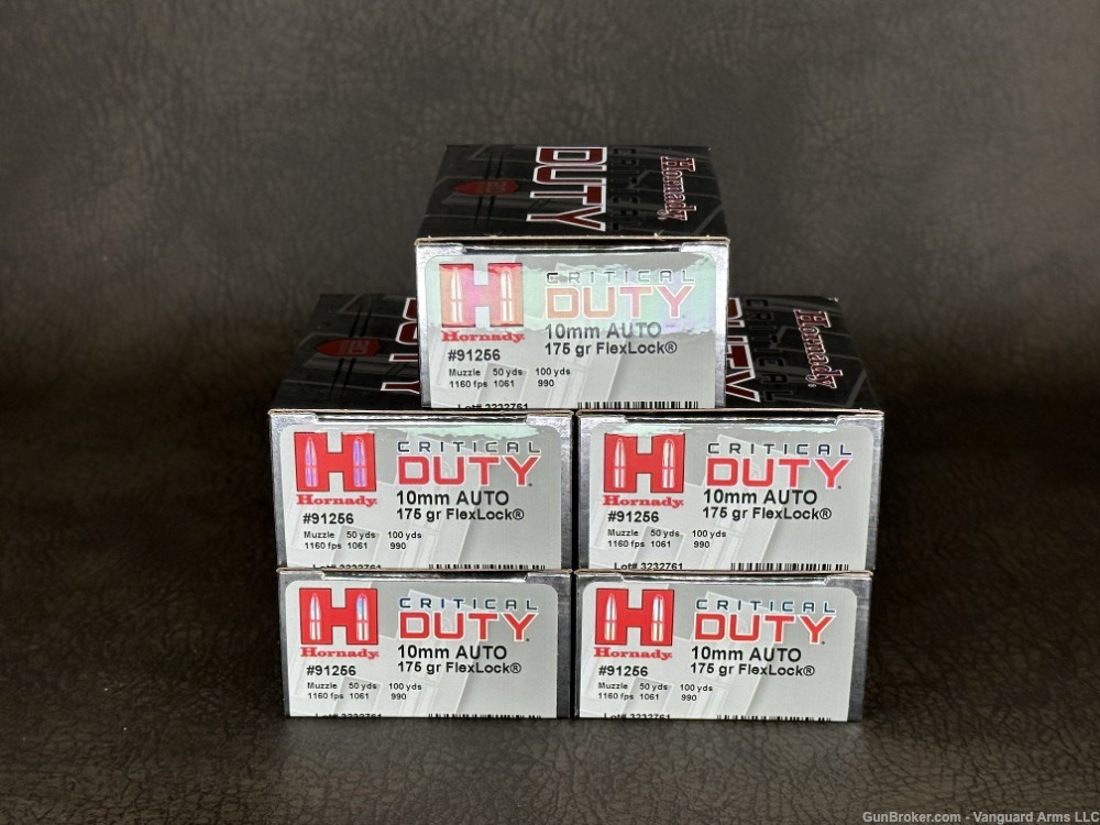 Hornady Critical Duty 10MM 175 gr FlexLock Duty 100 Rounds!-img-0