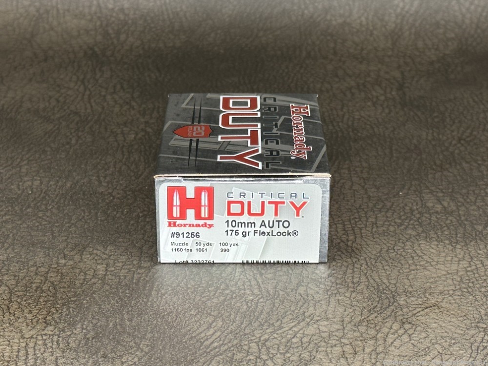 Hornady Critical Duty 10MM 175 gr FlexLock Duty 100 Rounds!-img-1