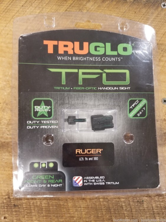 TruGlo TFO Ruger LC9, 9s, 380 Tritium Fiber Optic Sight-img-0
