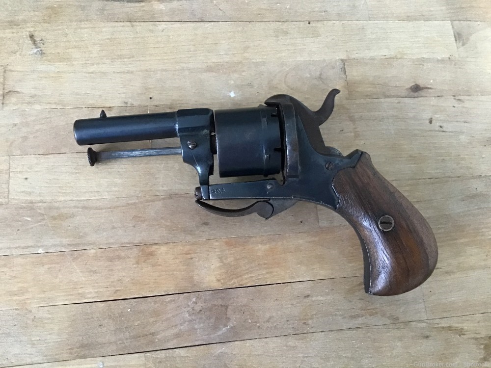 German Proofed Pinfire Lefaucheux Folding Trigger Revolver Bulldog PENNYBID-img-1