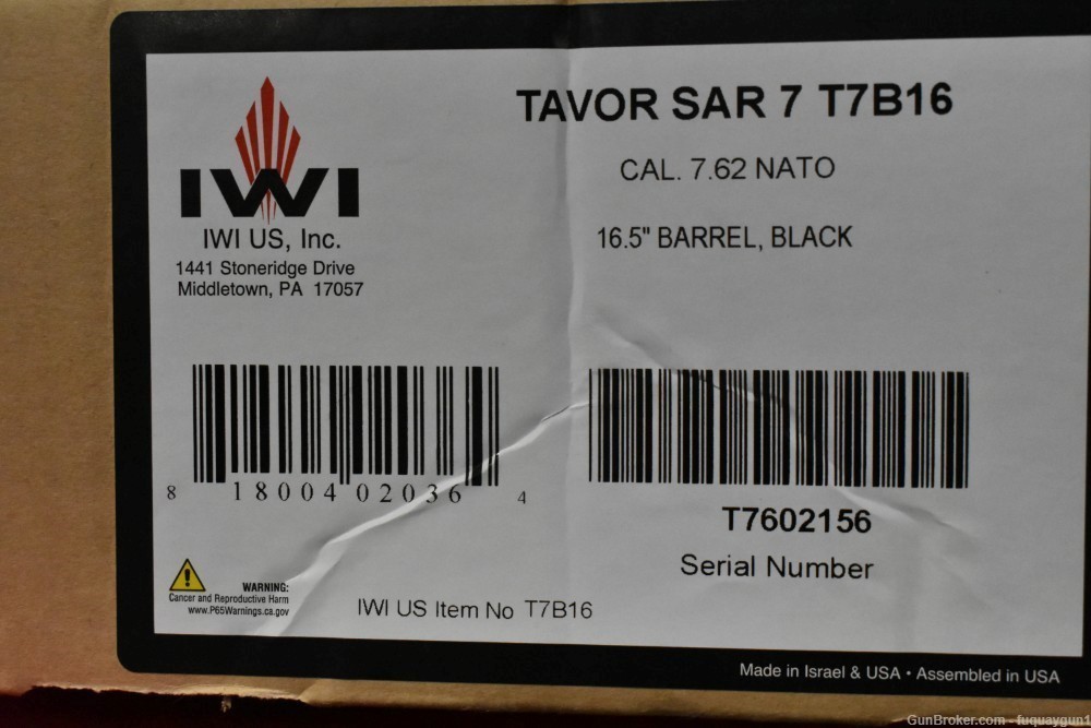 IWI Tavor SAR 7 Black 7.62 NATO 16.5" 20rd T7B16 Tavor-SAR-7-img-8