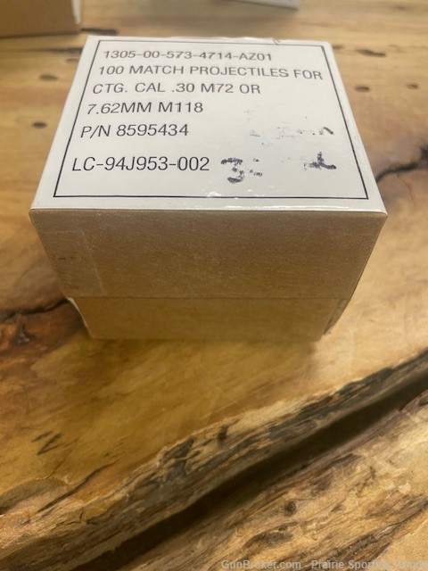 Box of 100 .30 Cal Match Bullets 173gr FMJBT-img-1