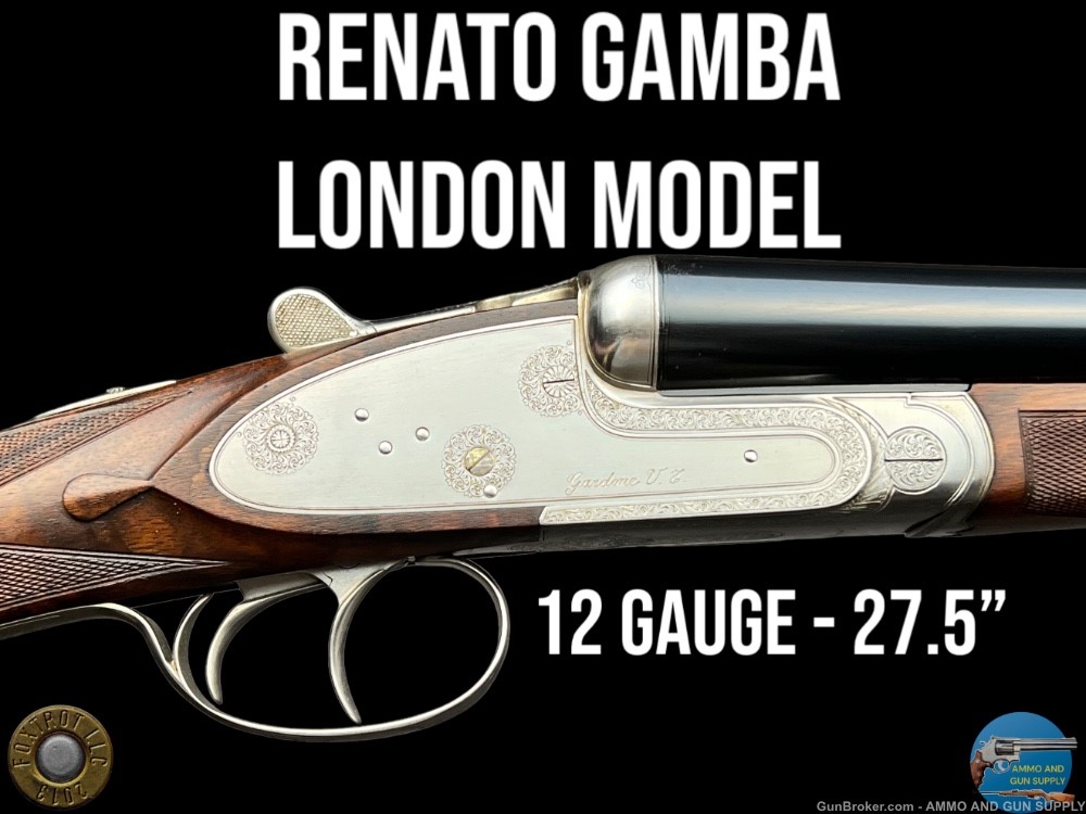 RENATO GAMBA LONDON MODEL 12 GAUGE 27.5" H&H SIDELOCKS DT 1979-img-0