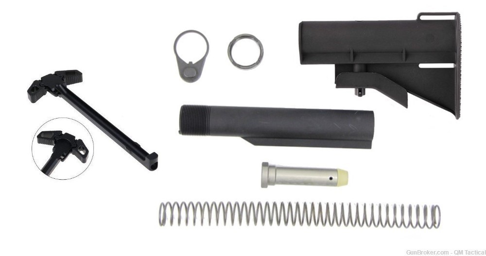 CAR-15 Black stock with buffer tube set and Ambidrextrous Charging Handle-img-0