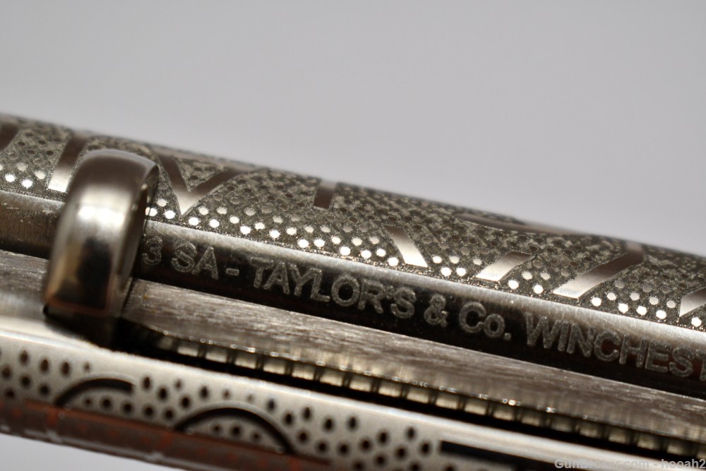 Excellent Taylors & Co 1873 Cattle Brand Engraved Nickel Revolver 357 Mag-img-33