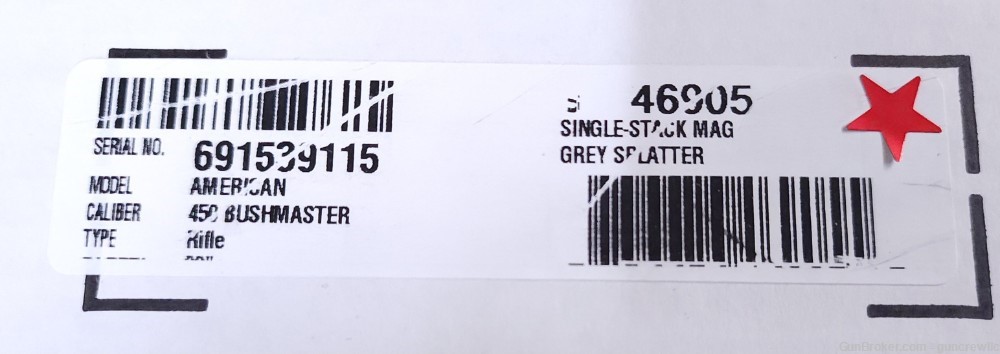 Ruger 46905 American Gen II 450 Bushmaster Splatter Gray TB 20" Layaway-img-12