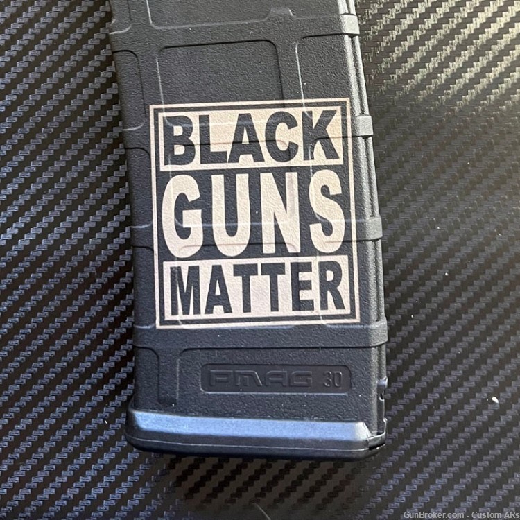 Engraved 30 Round Magpul Magazine - Black Guns Matter-img-0